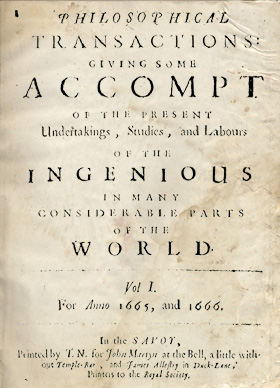 Title-page of Philosophical Transactions issue one