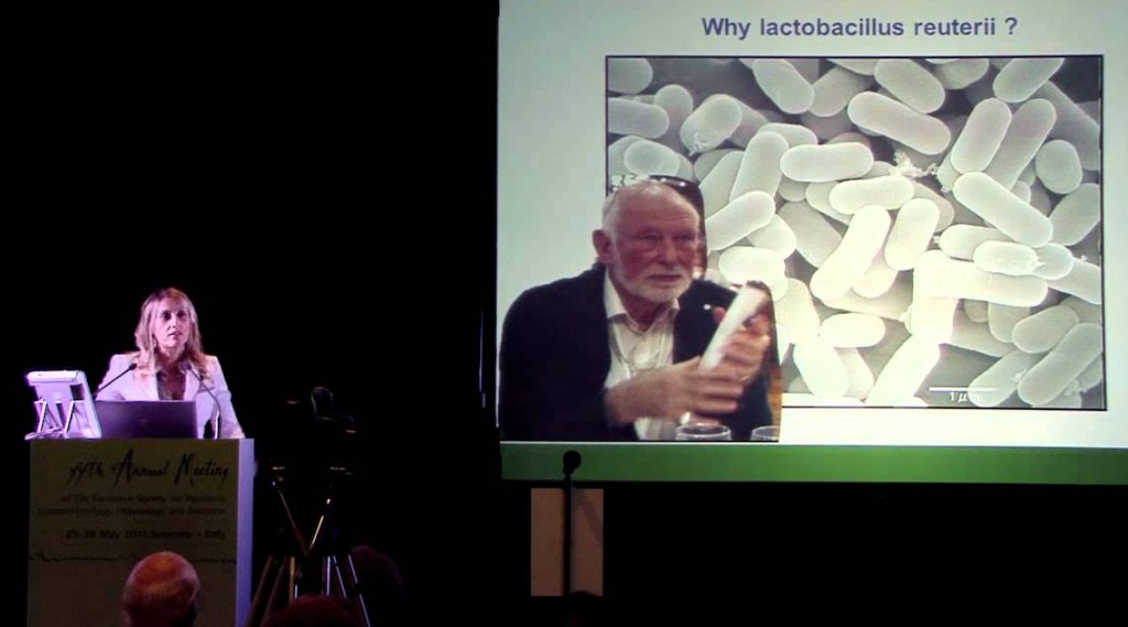 Italy Presentation by Dr Flavia Indrio: Effects of Lactobacillus reuteri on gastrointestinal motility at the 44th ESPGHAN Meeting in Sorrento, <a class=