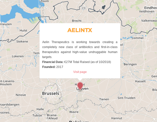 Aelin Therapeutics Belgium map