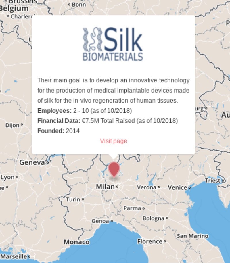 Silk Biomaterials nerve repair map