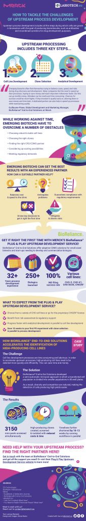 process development challenges, upstream process development, Merck, Labiotech, infographic