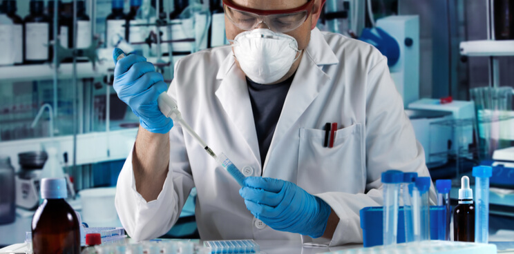 clinical trial, researcher, laboratory, pipetting, Europe
