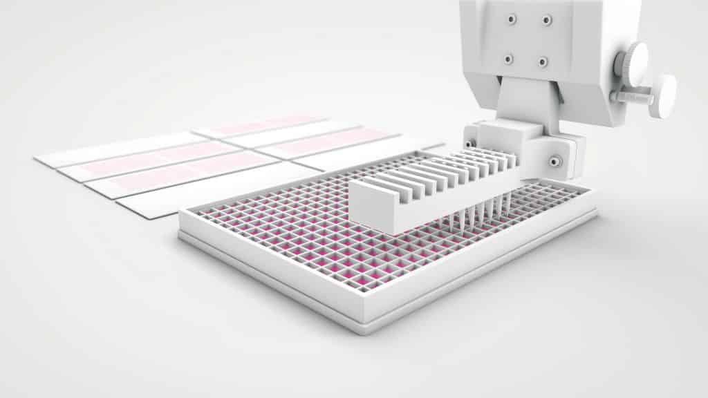Spotter Loading Up, cell microarrays, detecting off-target effects, drug development
