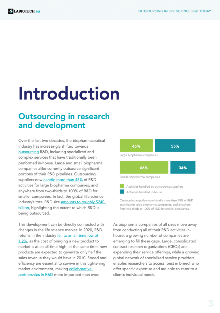 Outsourcing in lifescience R&D 3